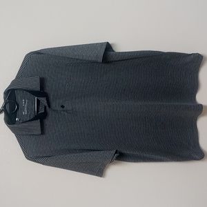 Under Armour Men's Black & Gray Striped Heat Gear Polo Shirt